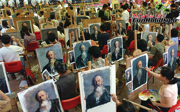 روستای دافن مرکز کپی نقاشی‌های مشهور در چین